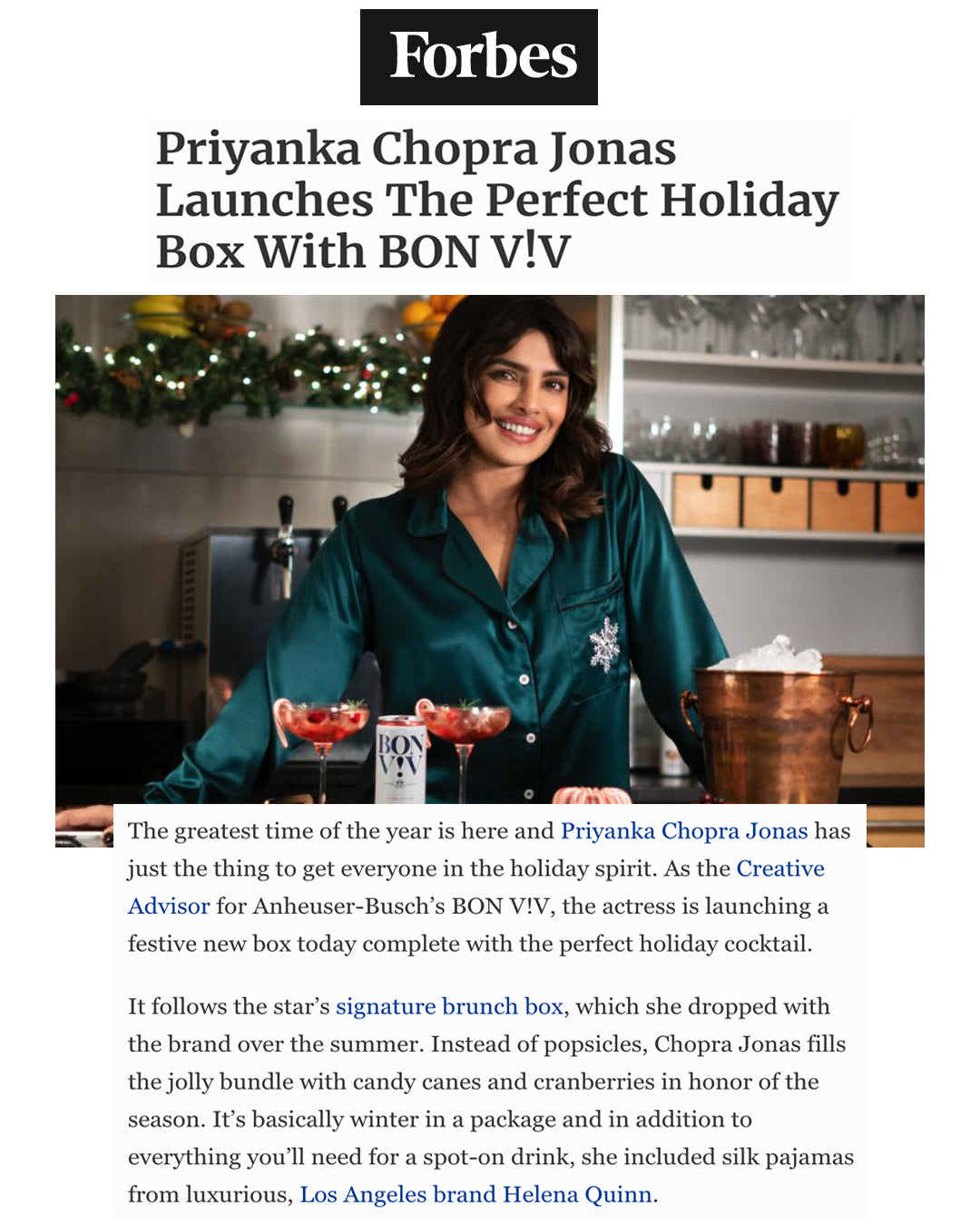 Helena Quinn in Forbes Magazine