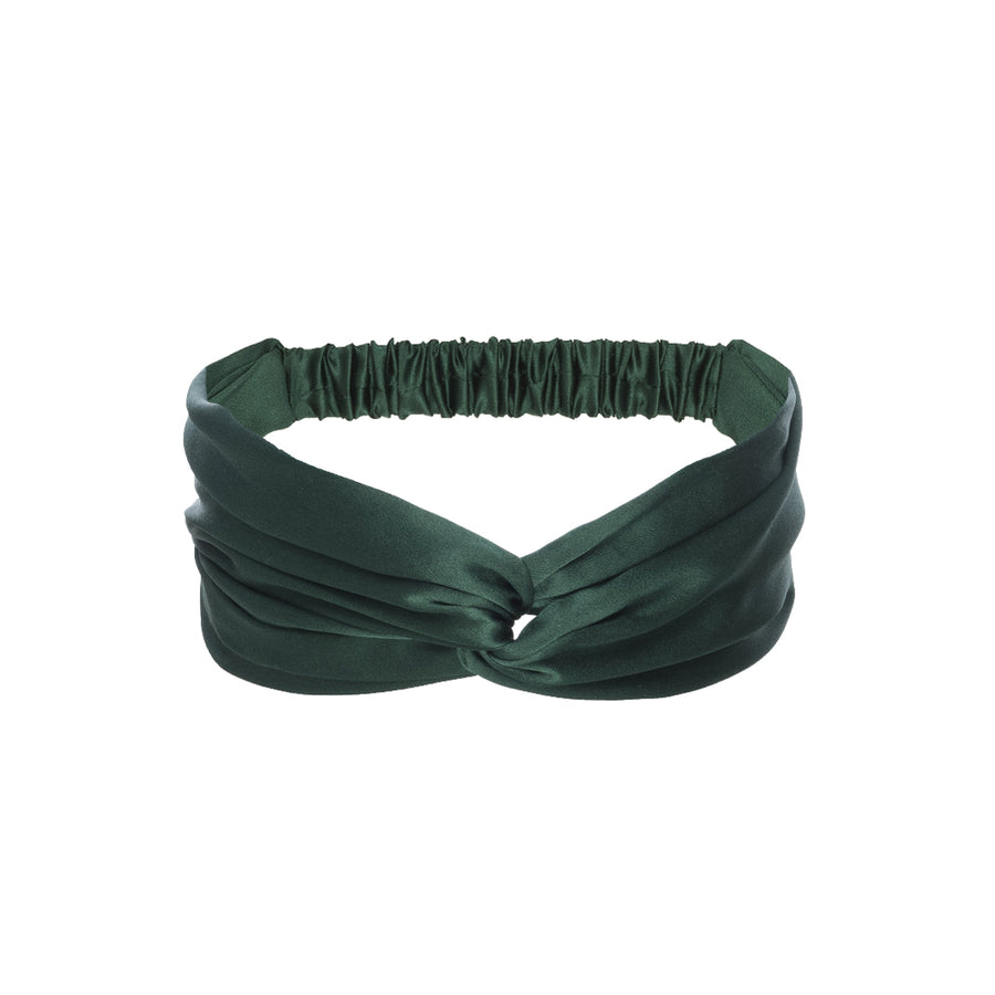 Silk Charmeuse 'Lovey' Headband: Solid Emerald