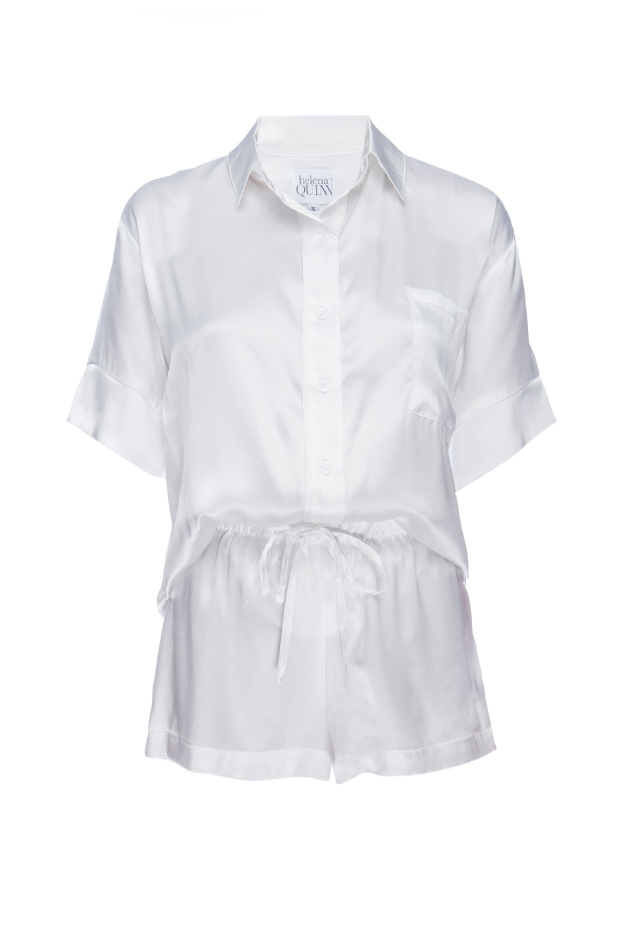 Silk Charmeuse Short-Sleeved Top: Ivory