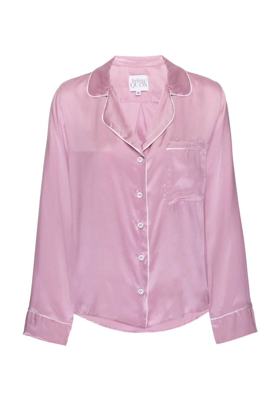 Silk Charmeuse Long Sleeved Top: Orchid Pink