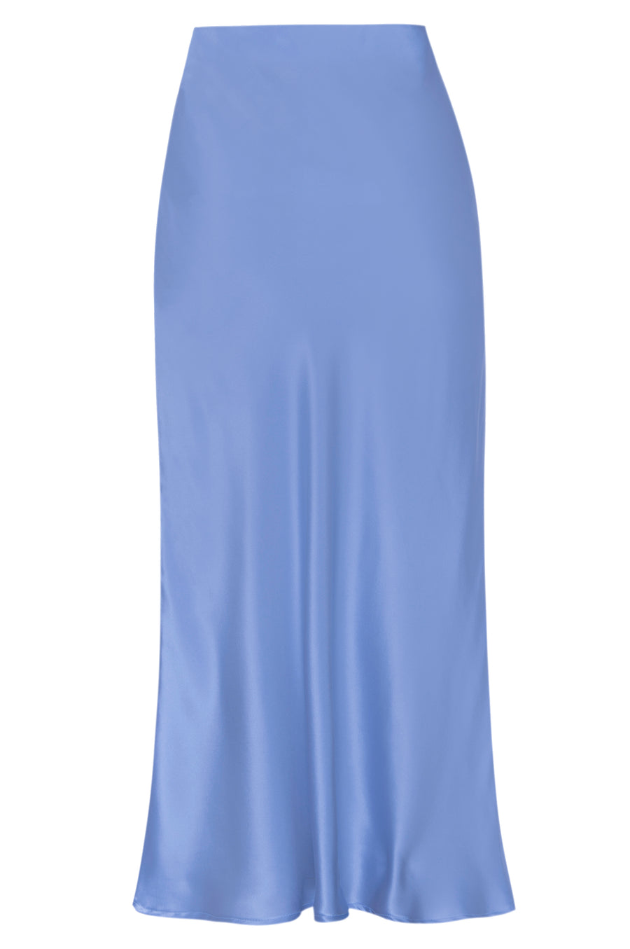 Silk Charmeuse 'Katie' Bias Skirt: Sky Blue