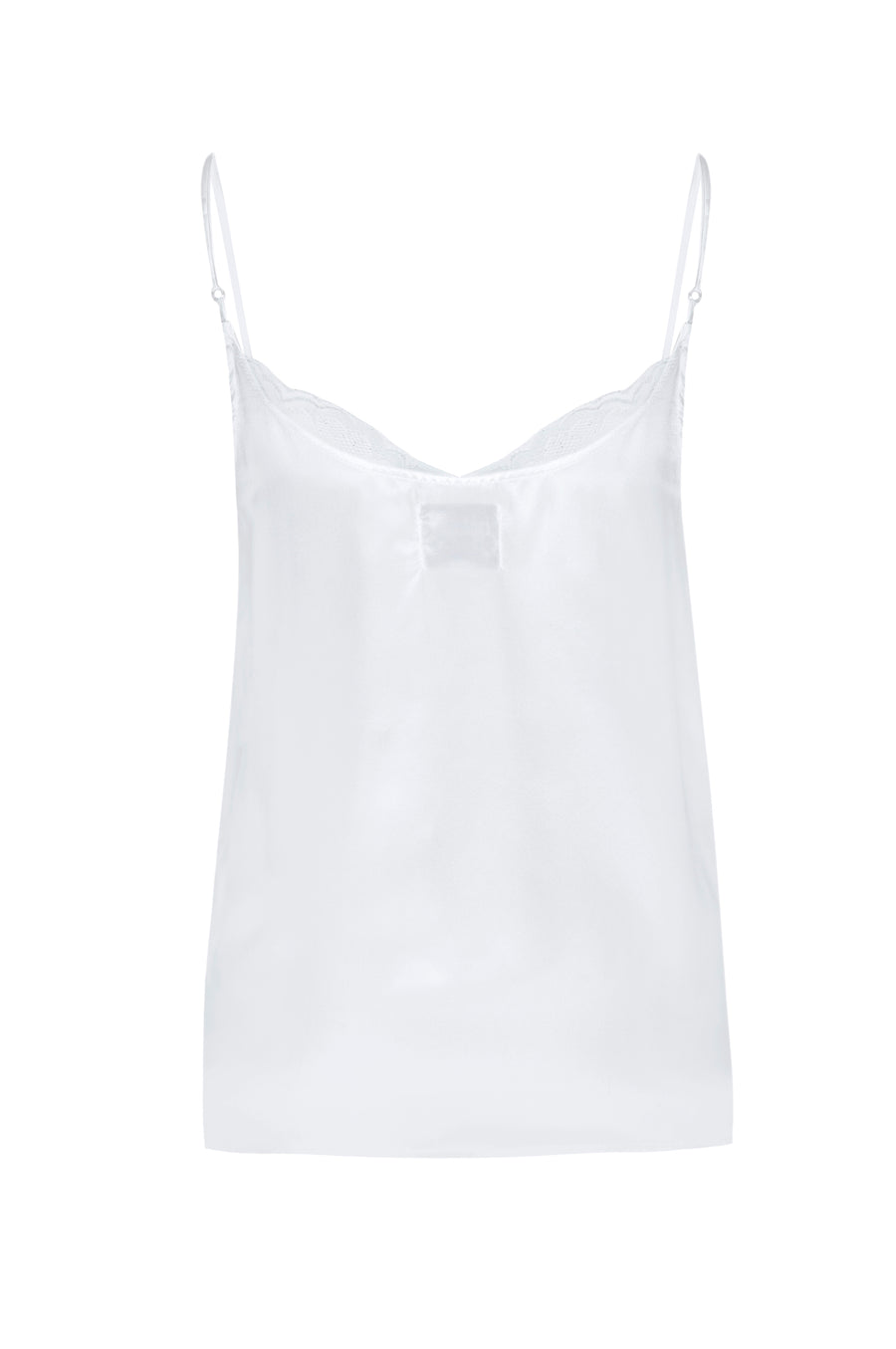 Silk Charmeuse 'August' Tank with Lace: Ivory