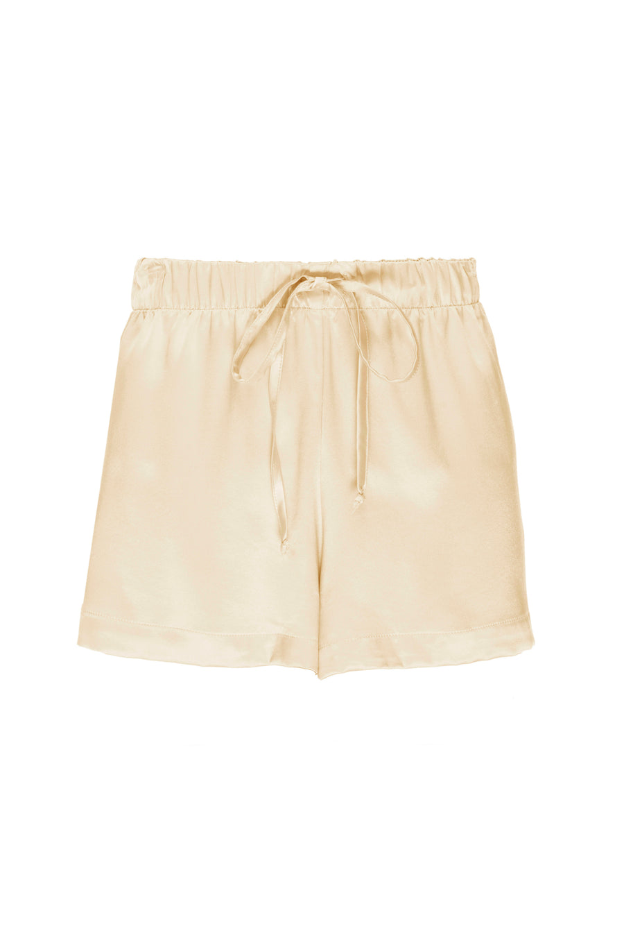 Silk Charmeuse Shorts: Butter Yellow