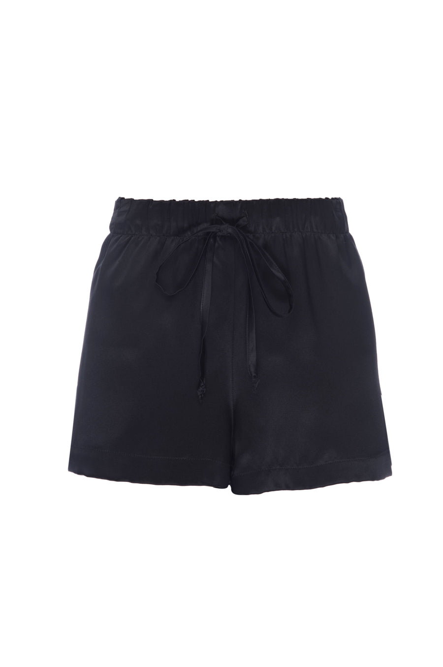 Silk Charmeuse Shorts: Black