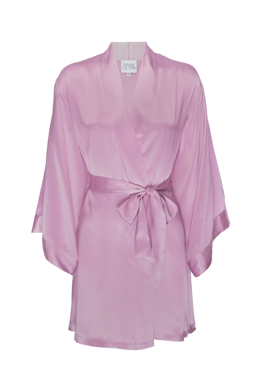 Silk Charmeuse Short Silk Robe: Orchid Pink