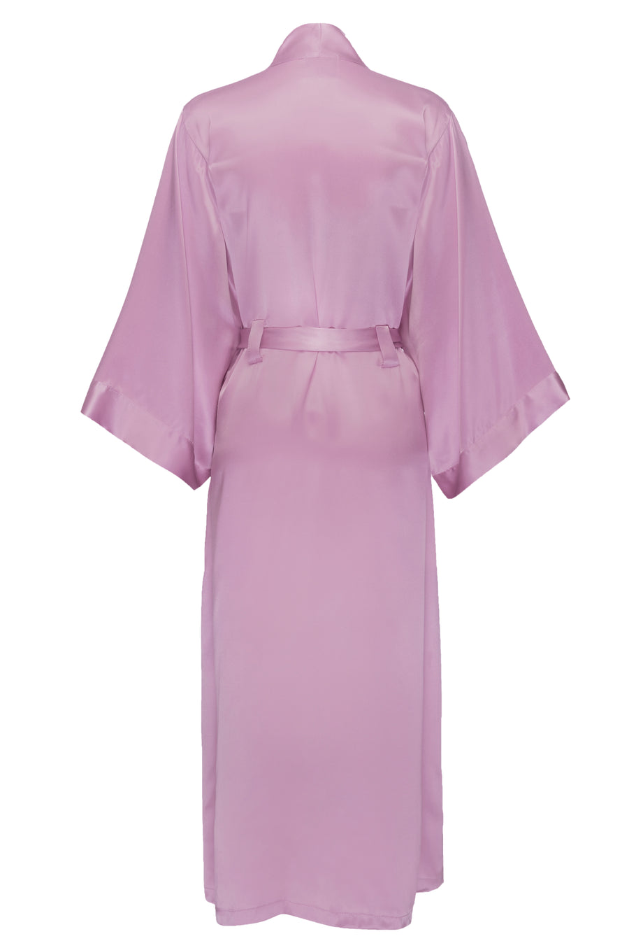 Silk Charmeuse Long Silk Robe: Orchid Pink
