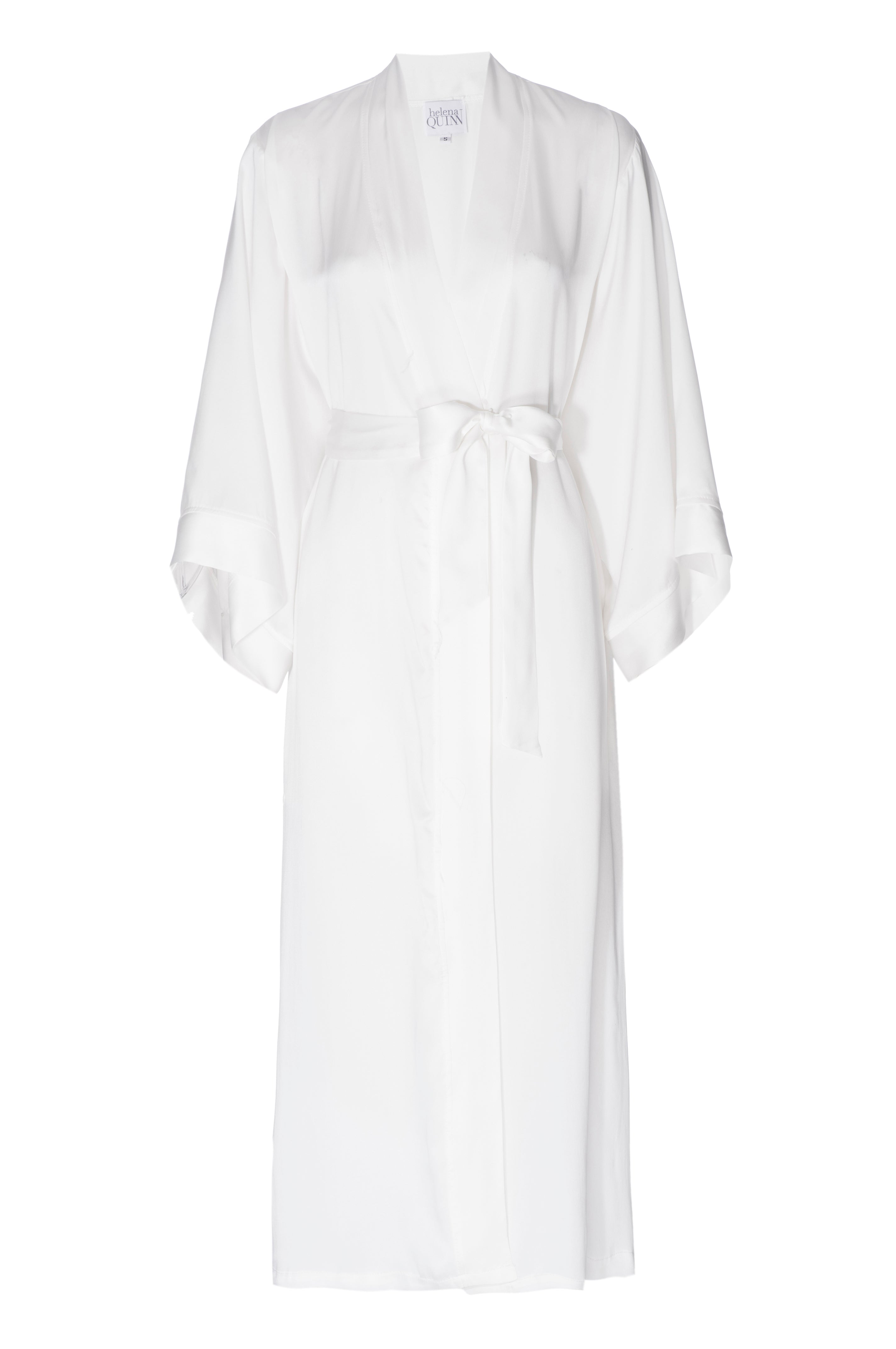 White silk store kimono robe