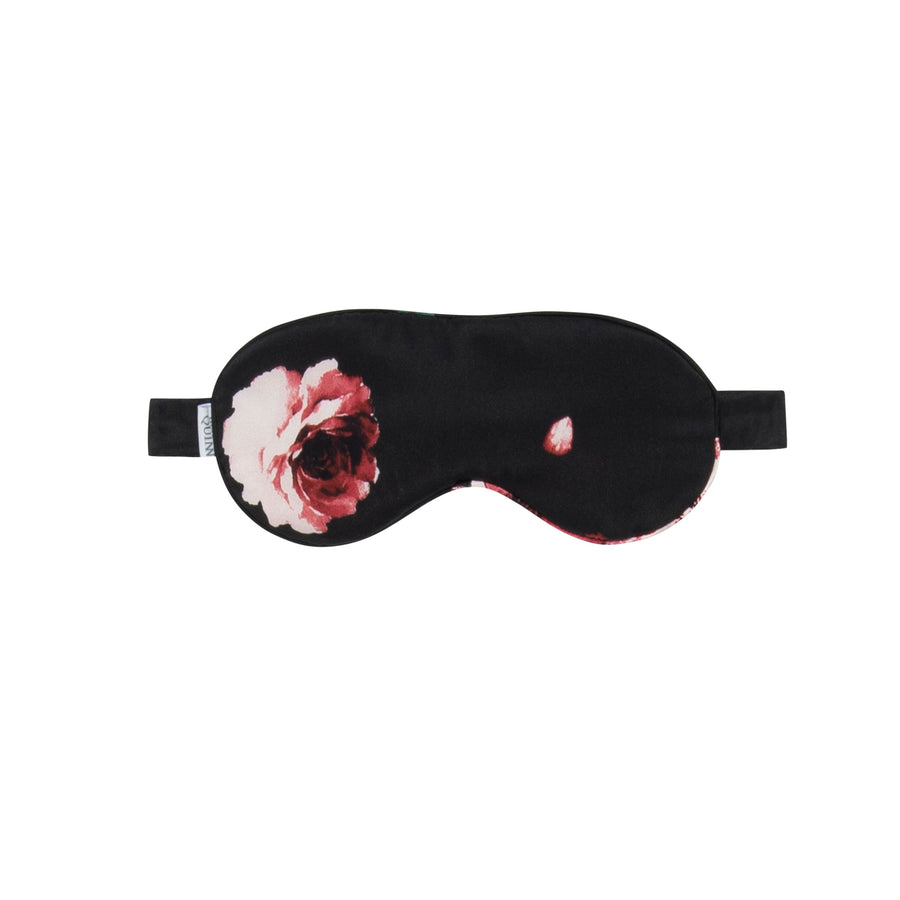 Silk Sleep Mask: Black Rose Print