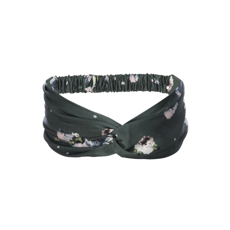 Silk CDC 'Lovey' Headband: Emerald Floral Print