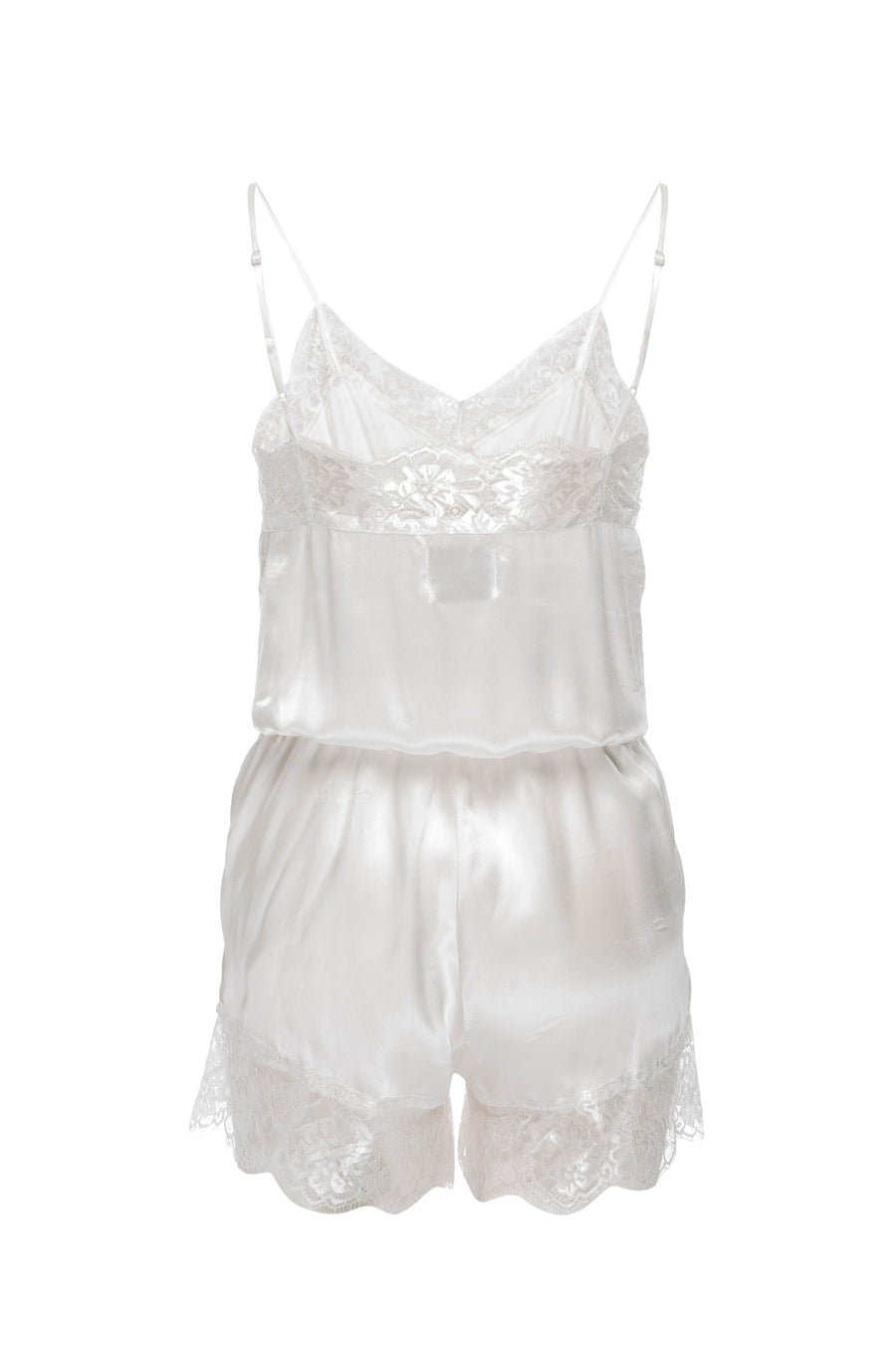 Silk Charmeuse 'Lea' Romper: Ivory