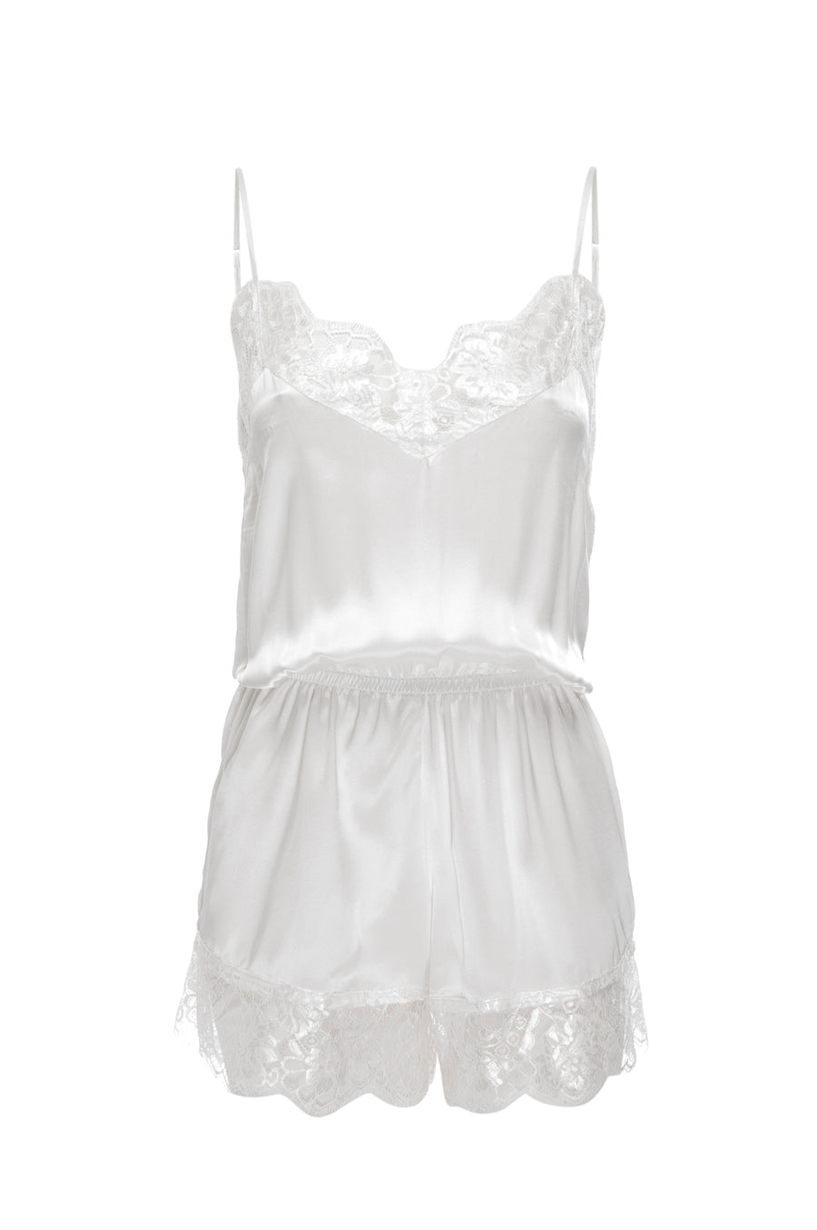 Silk Charmeuse 'Lea' Romper: Ivory