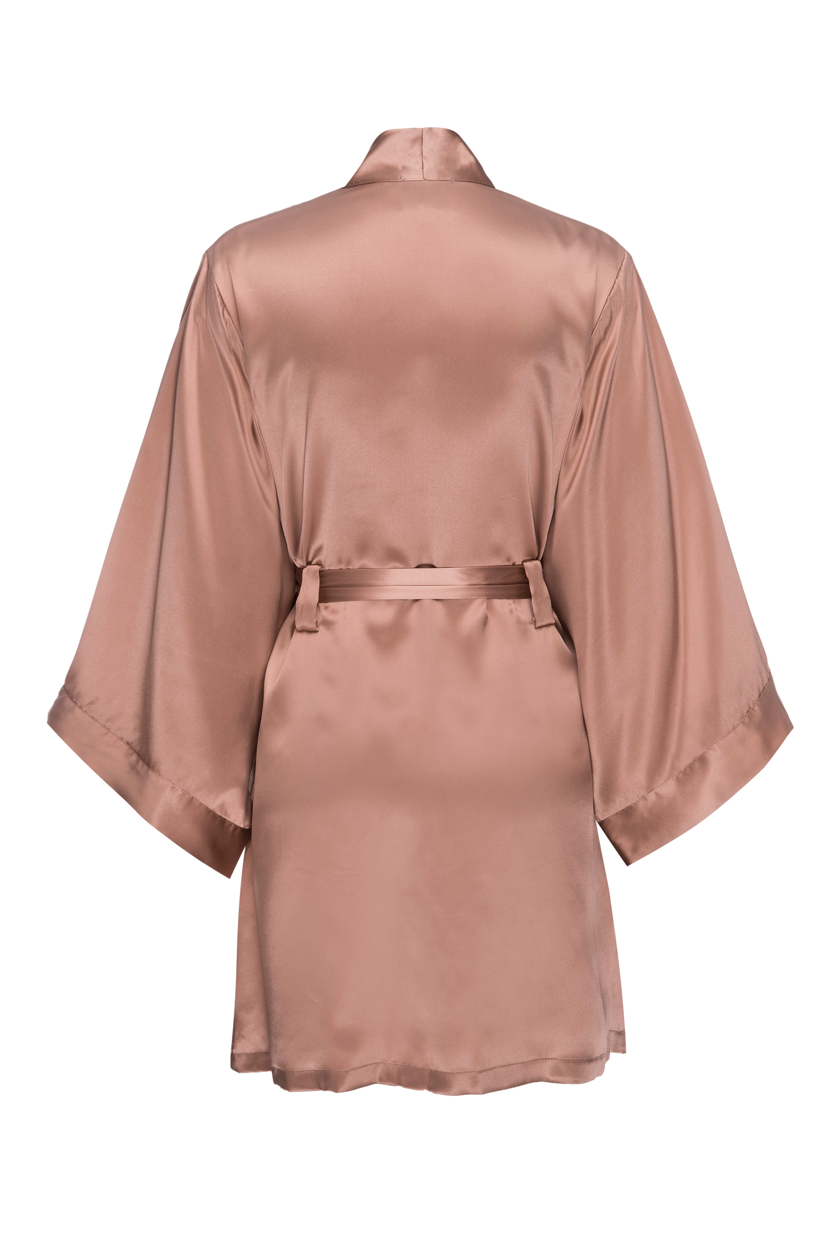 Silk Charmeuse Short Silk Robe: Apricot – Helena Quinn