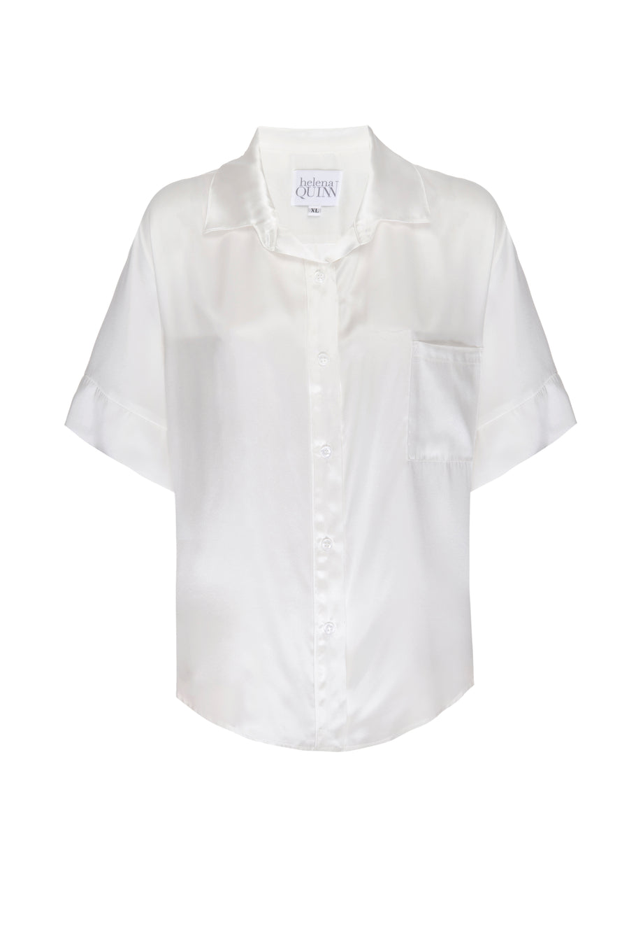 Silk Charmeuse Short-Sleeved Top: Ivory