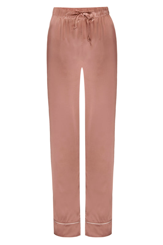 Silk Charmeuse Pants: Apricot