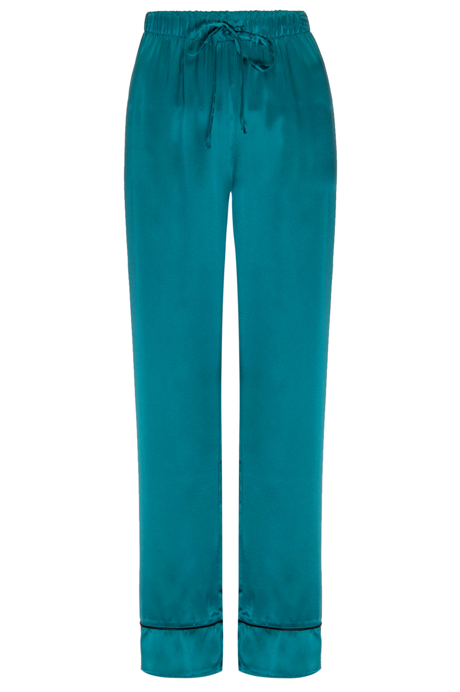 Silk Charmeuse Pants: Emerald