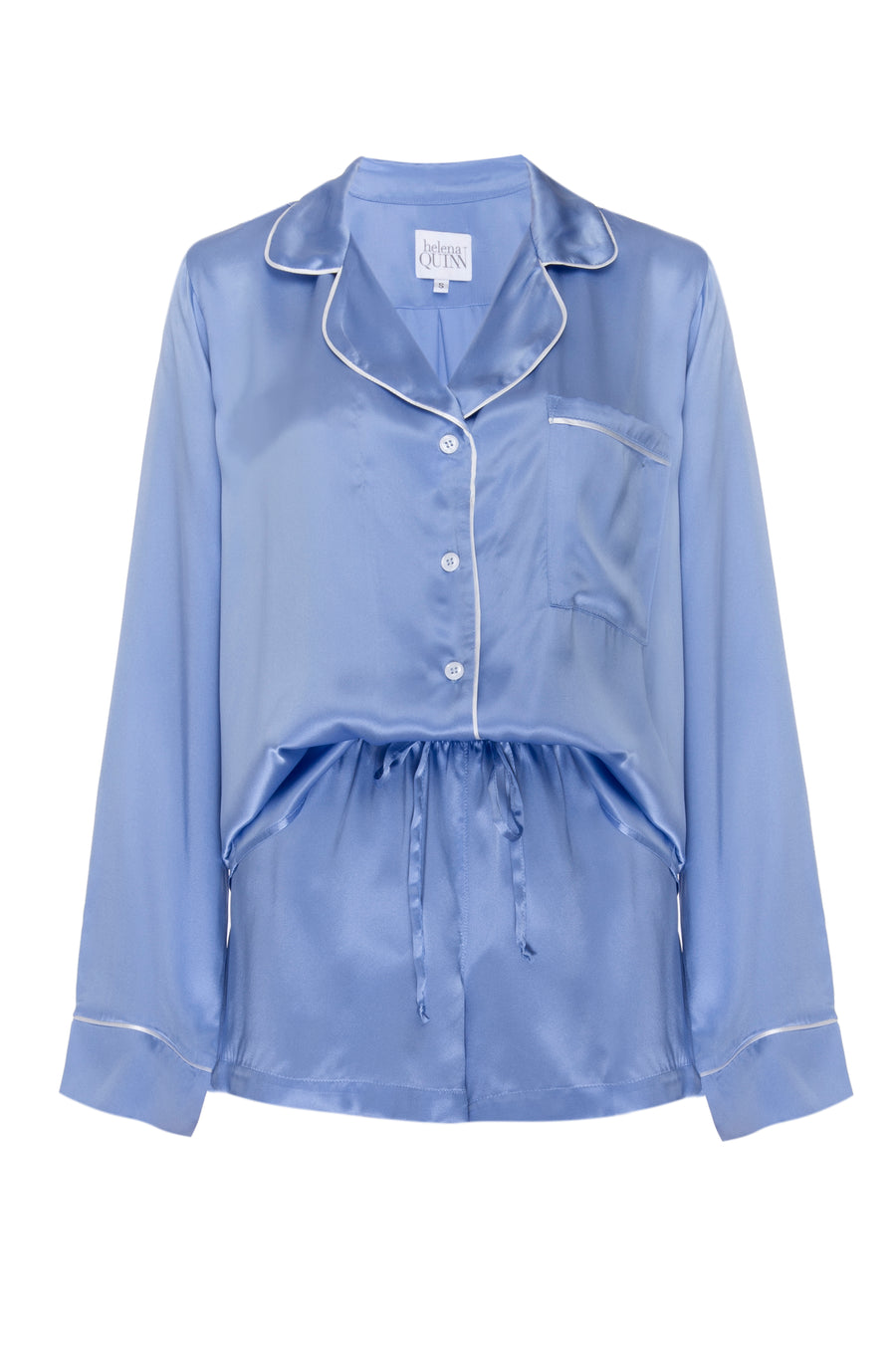 Silk Charmeuse PJ Shorts: Sky Blue