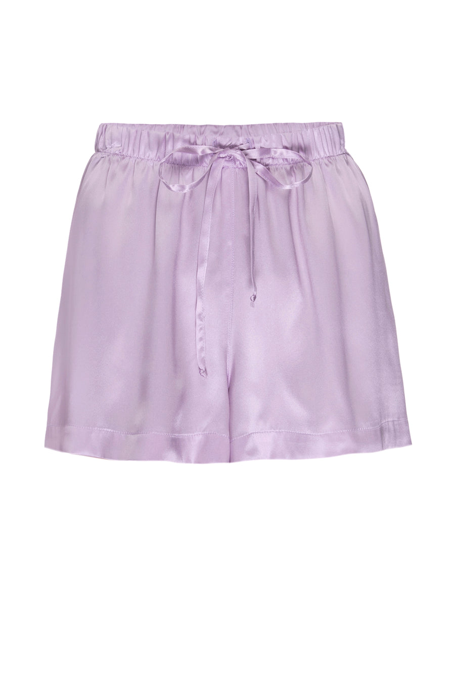 Silk Charmeuse PJ Shorts: Lilac