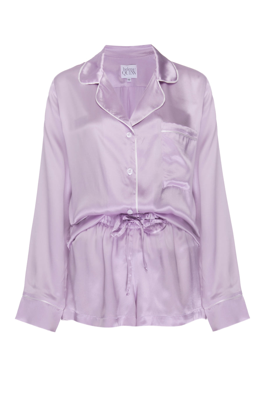 Silk Charmeuse PJ Shorts: Lilac