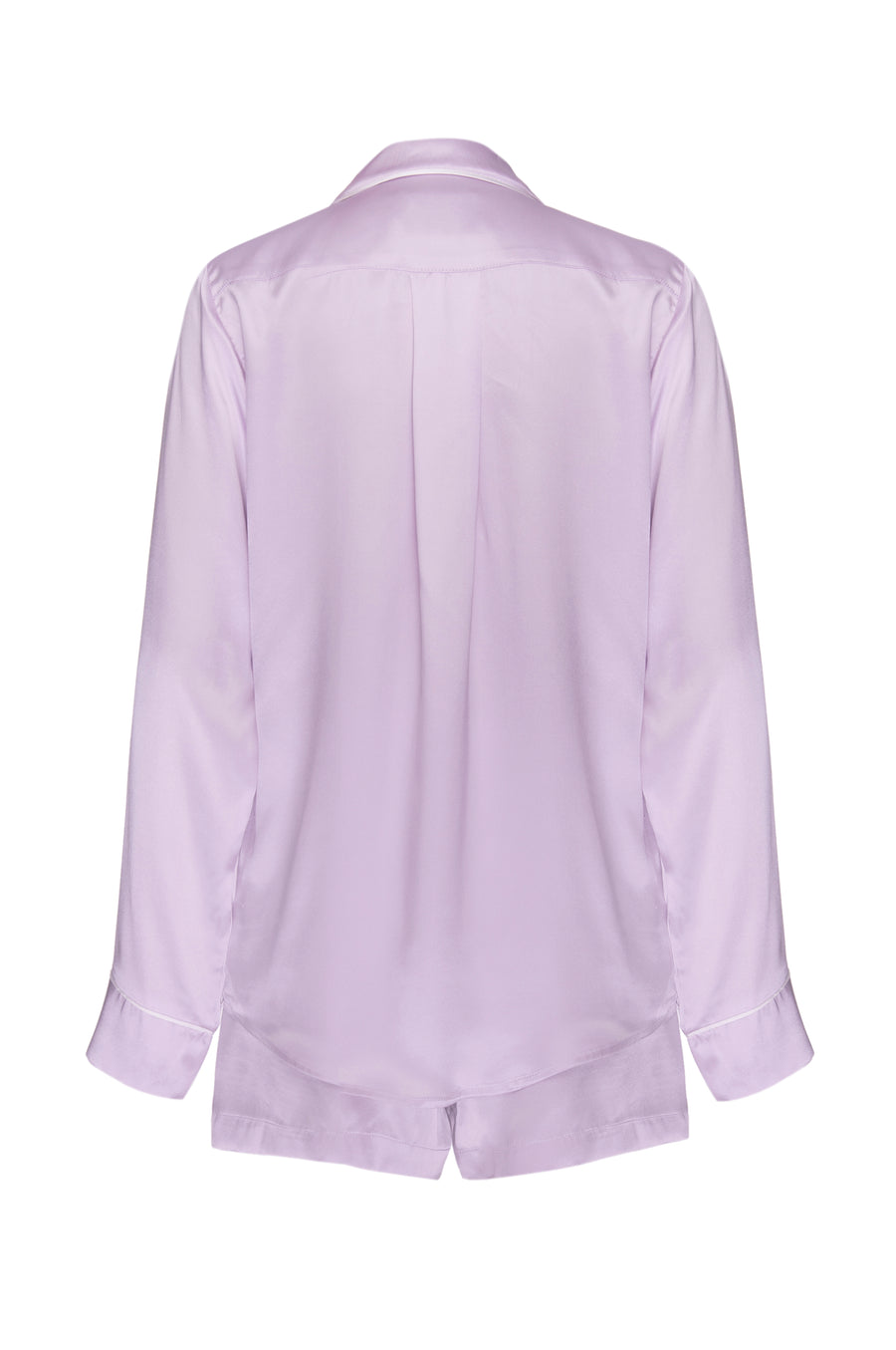 Silk Charmeuse Long Sleeved PJ Top: Lilac