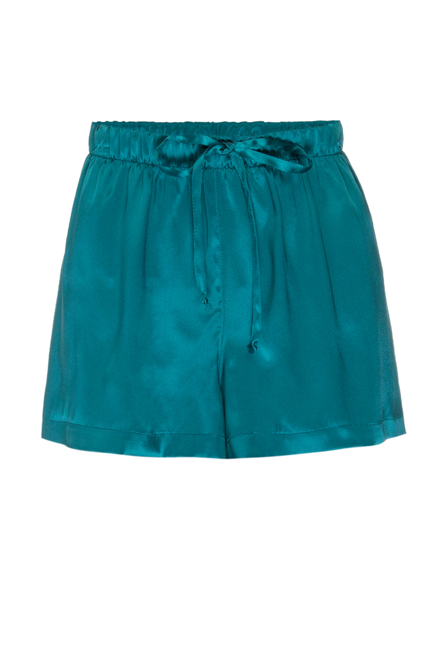 Silk Charmeuse PJ Shorts: Emerald
