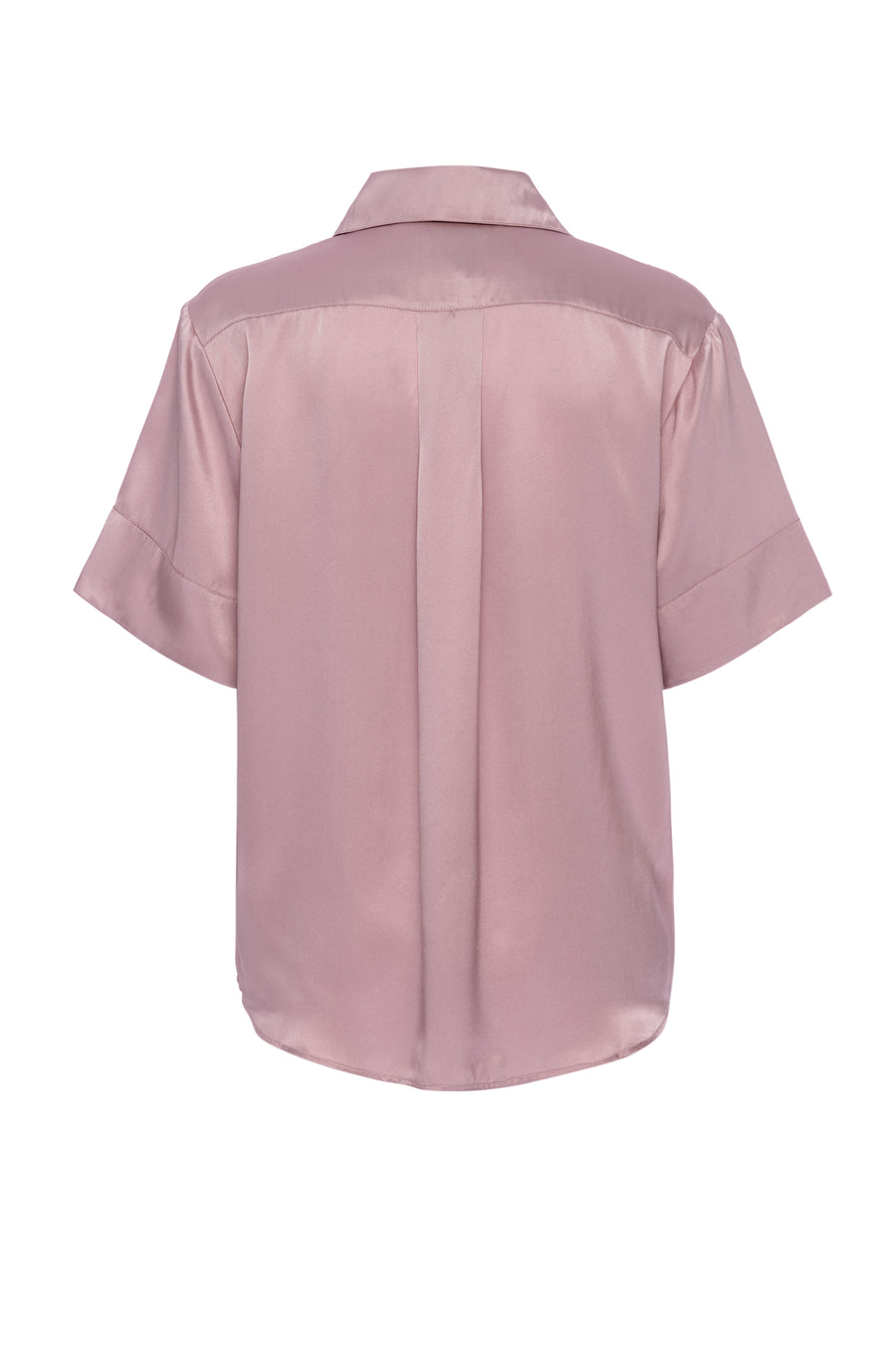 Silk Charmeuse Short Sleeved Top: Rose Gold