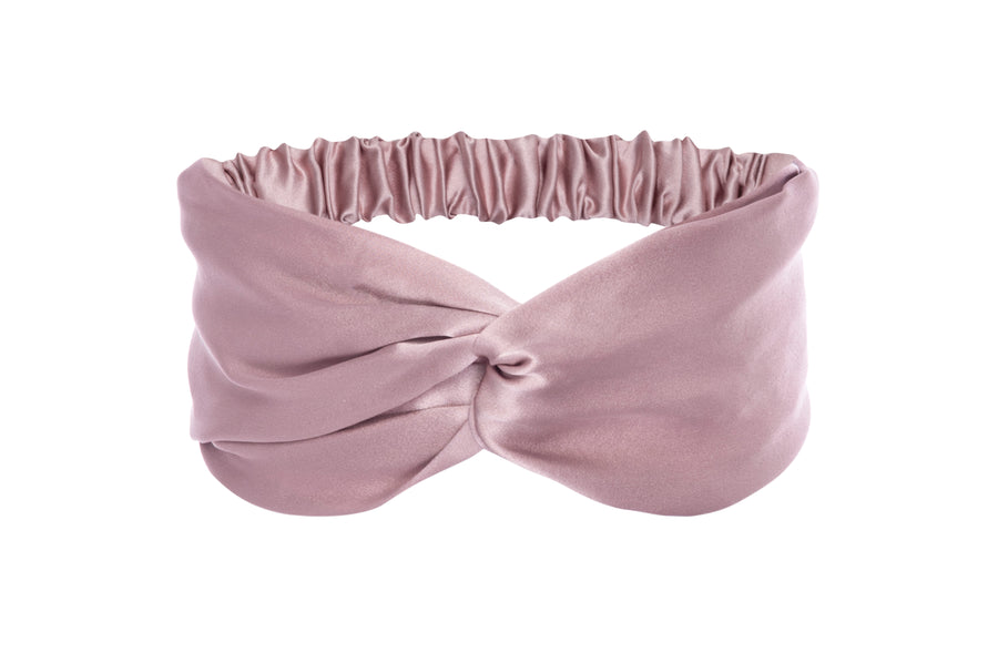 Silk Charmeuse 'Lovey' Headband: Rose Gold