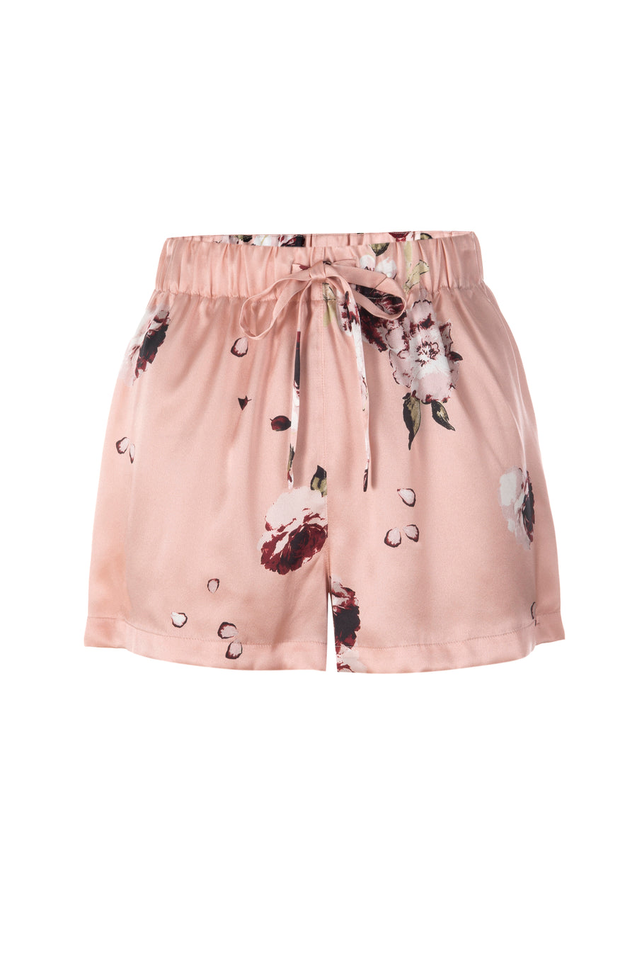 Silk Charmeuse PJ Shorts: Blush Floral Print