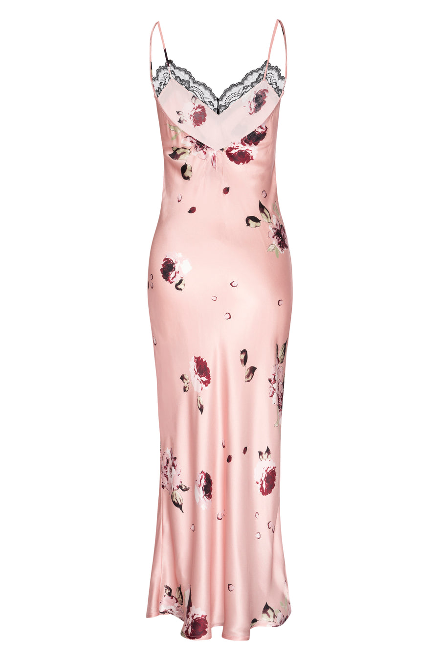 Silk 'Katie' Bias Slip: Blush Rose Print