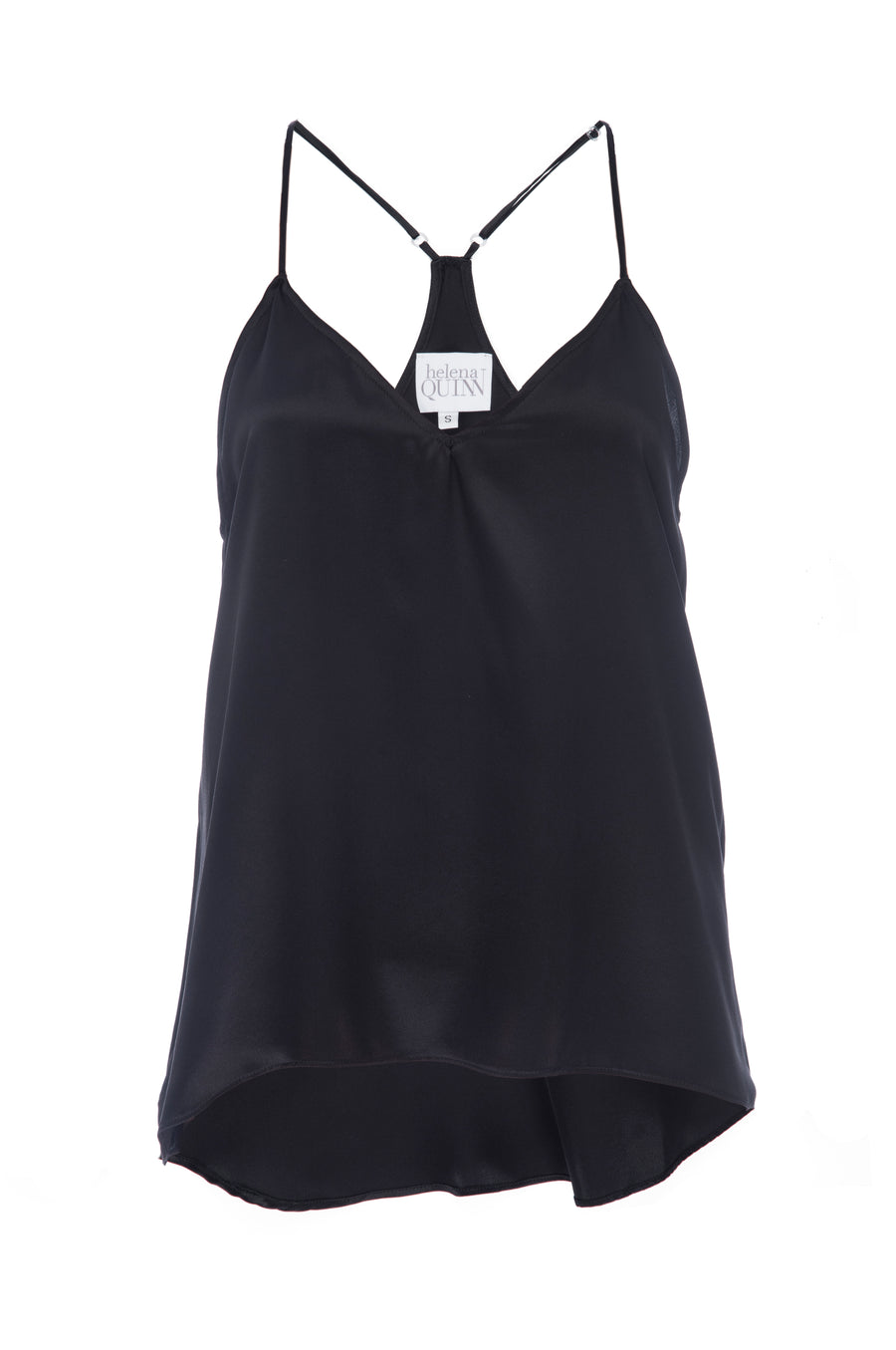 Silk Charmeuse Tank: Black