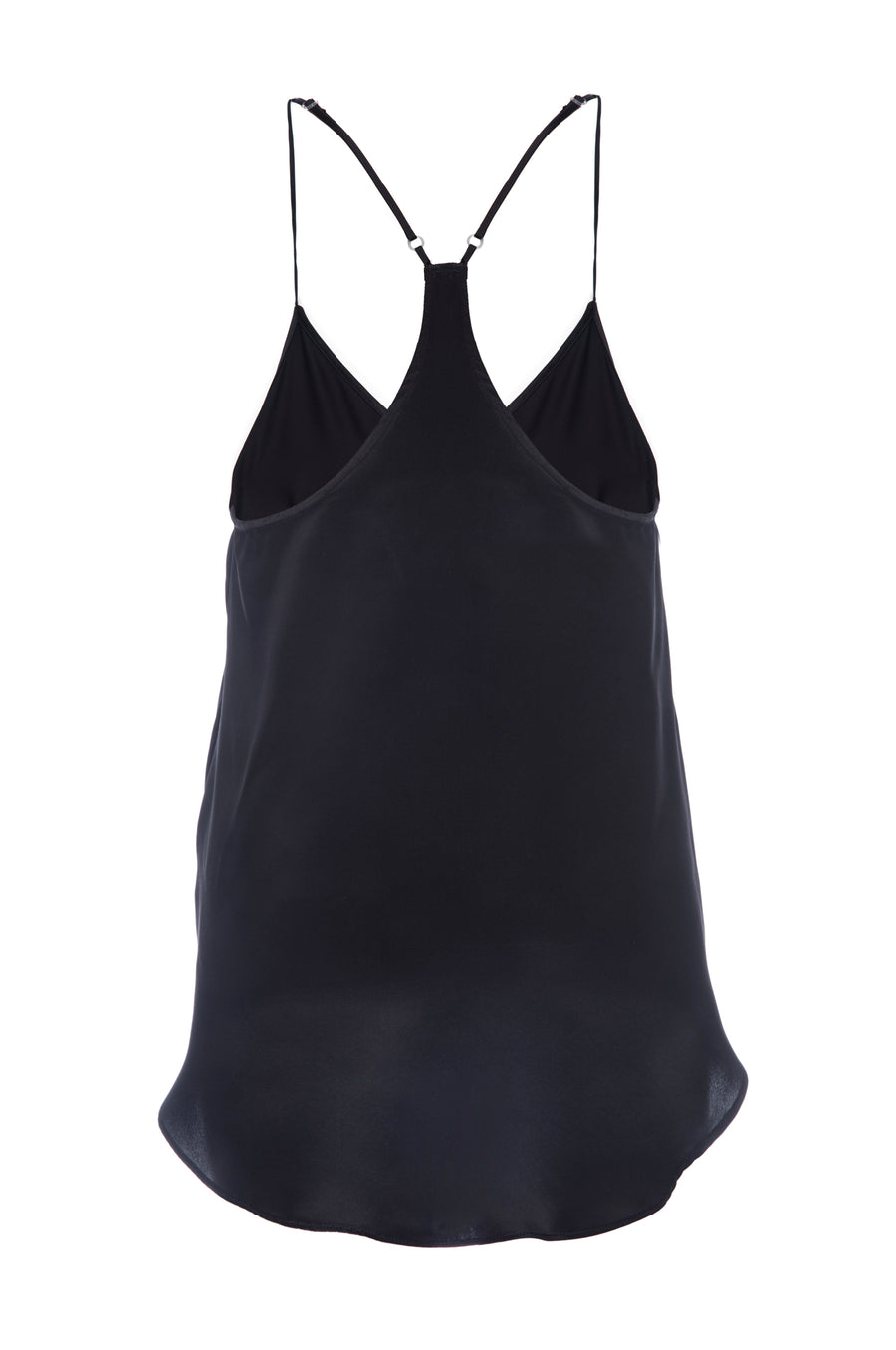 Silk Charmeuse Tank: Black