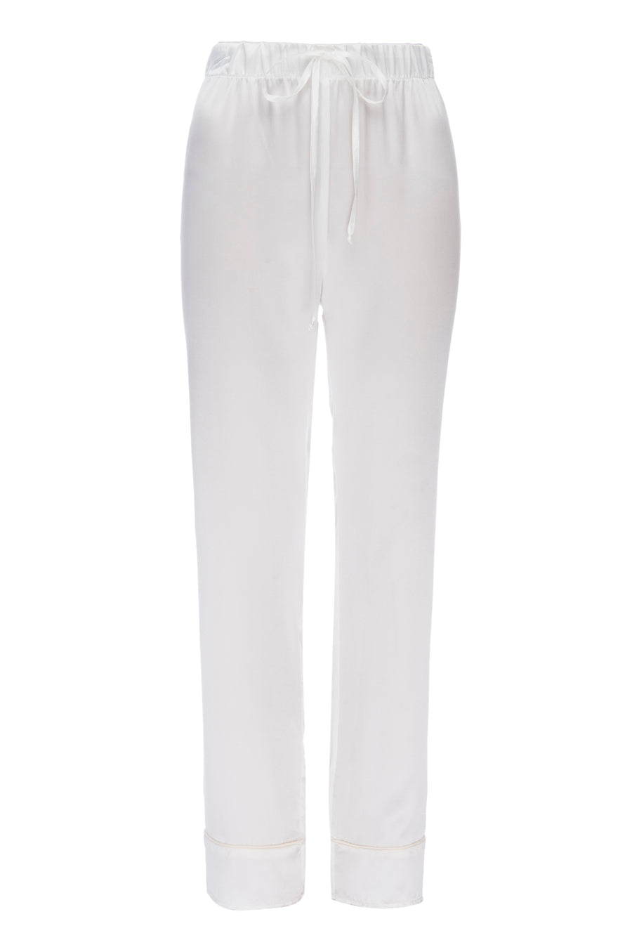 Silk Charmeuse Pants: Ivory