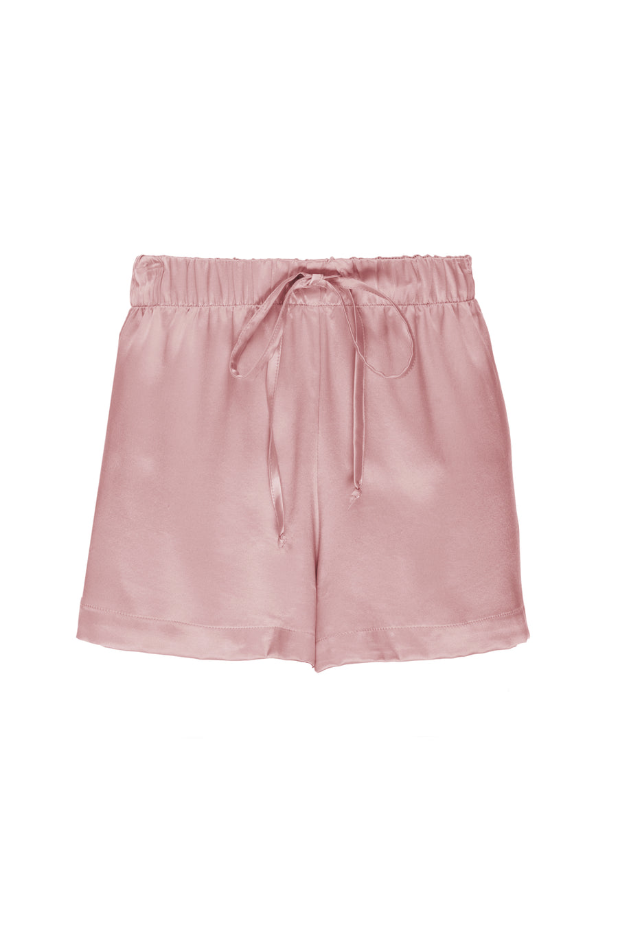 Silk Charmeuse Shorts: Rose Gold