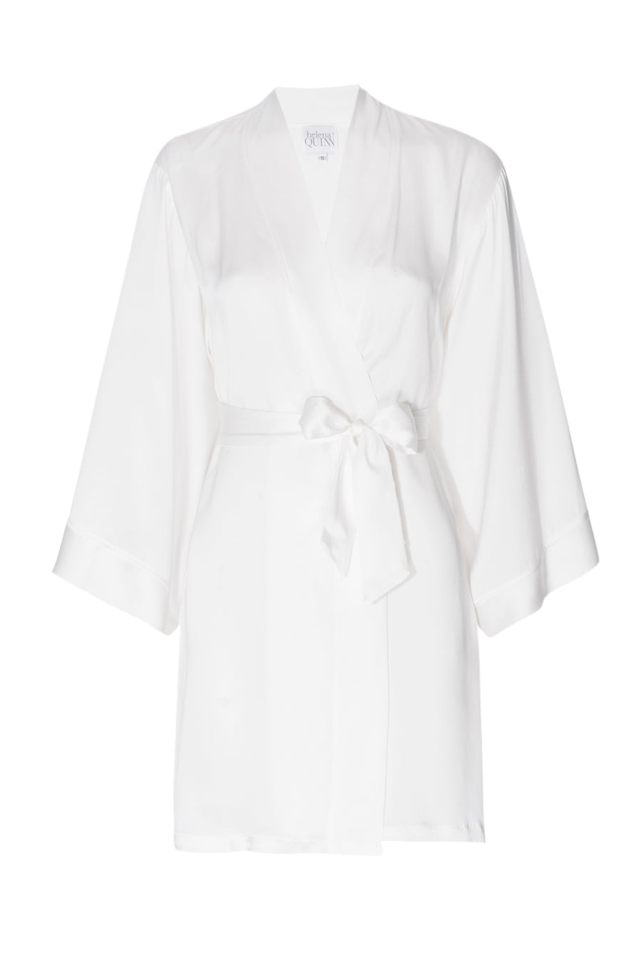 'Porcelain' White BRIDAL Silk Kimono Robe- Helena Quinn
