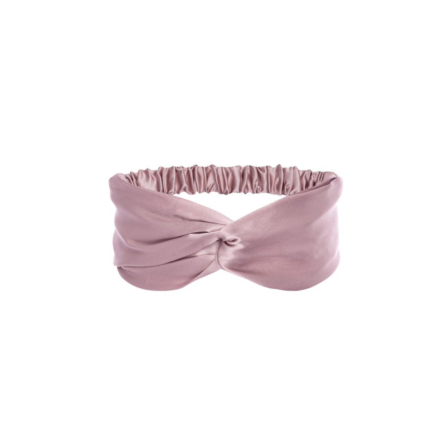 Silk Charmeuse 'Lovey' Headband: Rose Gold