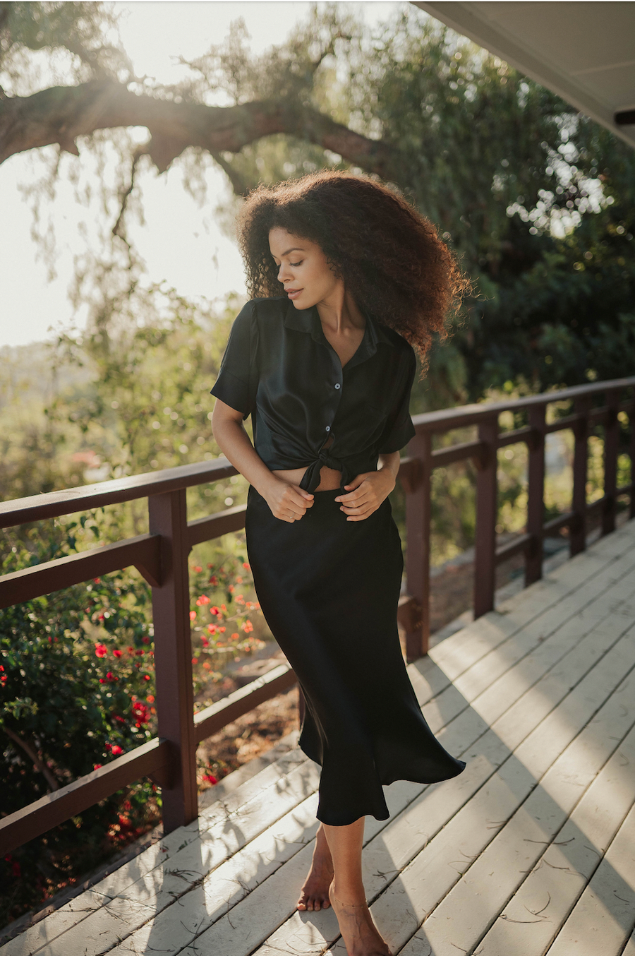 Silk midi skirt sales 07