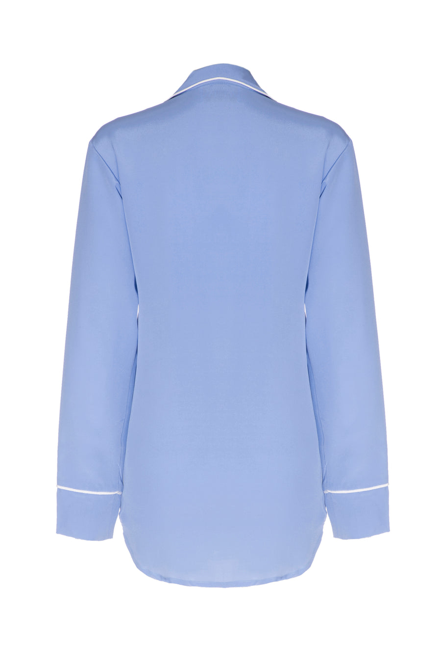 Silk Boyfriend Shirt: Ice Blue